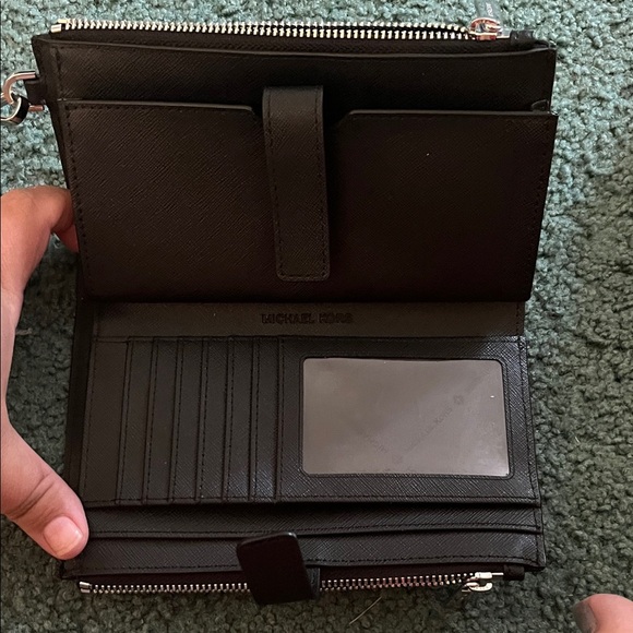 Michael Kors Black Leather Wristlet - Picture 2 of 3